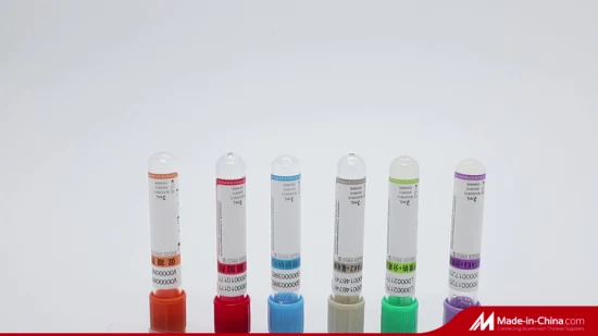 医療病院使い捨てプラスチック PP/ペット/ガラス紫キャップ血栓活性化剤クエン酸ナトリウム 5 ミリリットル K2 K3 EDTA 紫キャップ真空血清採血管